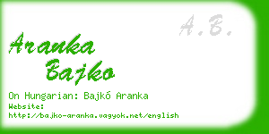 aranka bajko business card